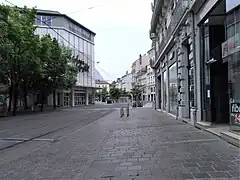 Rue Félix Poulat et Place Grenette durant le confinement de 2020