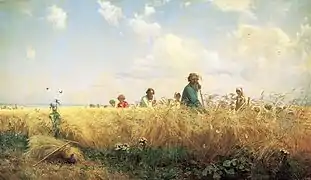 Le Temps des moissons. Les Faucheurs, 1887, Musée russe.