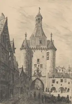 Grosse-Horloge en 1710, selon Émile Couneau dans La Rochelle disparue, 1904.