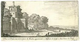 La Grotte de Meudon, par Israël Silvestre, première moitié du XVIIe&nbsp;siècle.