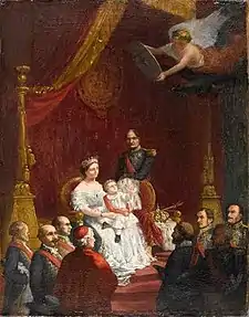 La victoire de Magenta annoncée au conseil de régence (1859, huile sur toile, 33,5&nbsp;×&nbsp;24,5&nbsp;cm, palais de Compiègne).