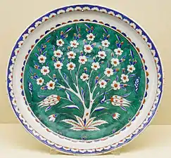 Assiette polychrome. Turquie, deuxième moitié du XVIe&nbsp;siècle.