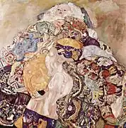 Bébé (berceau) (1917-1918), huile sur toile (110&nbsp;×&nbsp;110&nbsp;cm), collection[Quoi&nbsp;?].