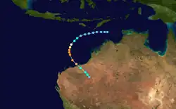 Parcours du cyclone Gwenda