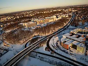 Intersection de la route Hämeentie et de la Hermannin rantatie.