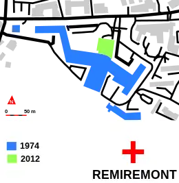 Carte avec les aménagements successifs..