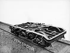 Bogie porteur à deux essieux.