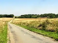 La RD 188 à l'est du village.