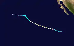 Parcours de la tempête tropicale Hector