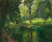 A quiet stretch of the river, huile sur toile, 50 × 61&nbsp;cm
