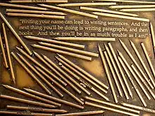 Citation commémorative de Thoreau à la Library Way de New York.