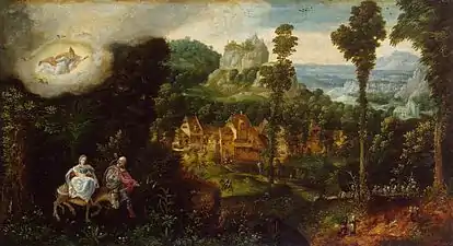 16. Paysage avec la fuite en Égypte, 33 x 60&nbsp;cm, Musée de l'Ermitage, Saint-Pétersbourg.