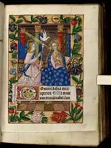 Annonciation, Heures de Notre-Dame de Pitié à l’usage de Toul, XVe&nbsp;siècle.