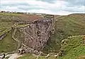 Les ruines des cours supérieures continentales du château de Tintagel, en Cornouailles.