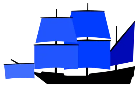 Galion à trois mâts.