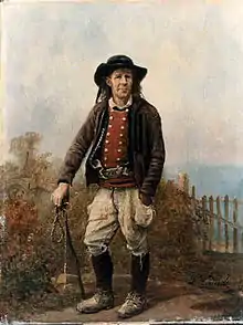 Louis Caradec, Homme de Châteauneuf-du-Faou, avec un chapeau traditionnel breton