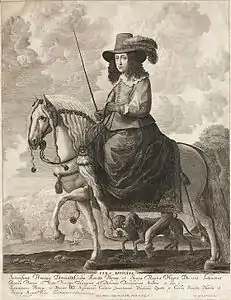 Portrait équestre de la reine Cécile-Renée d'Autriche, d'après Peter Danckerts de Rij (Musée national de Varsovie)