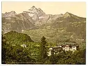 Carte postale de l'Hôtel des Salines, datant de la Belle Époque, entre 1890-1900.