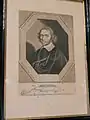 Estampe anonyme du XVIIe&nbsp;siècle figurant Clément Métezeau, architecte et ingénieur du roi qui fut envoyé à La Rochelle afin d'y élever la digue qui devait empêcher les protestants de recevoir des secours de l'extérieur.
