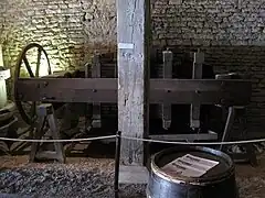 Pressoir à pression horizontale (XIXe&nbsp;siècle).