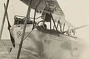 L'aviateur allemand Gerhard Felmy&nbsp;(de) dans son AEG C.IV sur le front de Palestine, 1916-1917