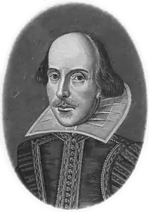 La seule représentation fiable de Shakespeare est cette gravure posthume du Premier Folio (1623) due à Martin Droeshout.