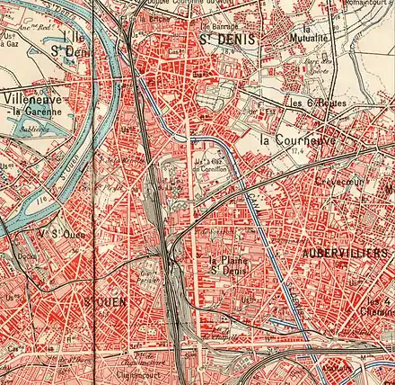Plan du nord de Paris en 1936