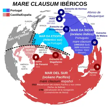 Mare clausum (en) ibérique, 1494