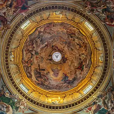 Fresques du Baciccio dans la coupole de l'église del Gesù de Rome (1674-1679)
