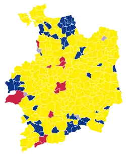 Candidat arrivé en tête au 1er&nbsp;tour par commune.  Emmanuel MacronMarine Le PenJean-Luc MélenchonDeux à égalité