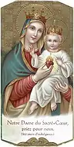 Notre Dame du Sacré-Cœur- image pieuse - début XXe siècle