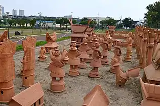 Groupe de haniwa (répliques)