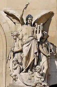 La Musique instrumentale (1869), Paris, façade de l'opéra Garnier.