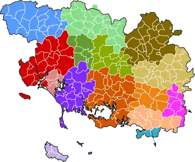 Carte des intercommunalités du Morbihan au 1er janvier 2022.
