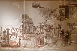 La peinture de l'investiture du roi de Mari, provenant du palais royal. Musée du Louvre.