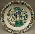 Assiette koubatchi du XVIe siècle (art persan, période safavide)