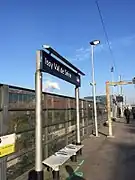 Panneau sur le quai du RER C.