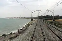 Tracé du train à Cubelles.