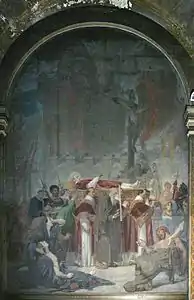 Transposition du corps de Saint François Xavier à Goa (Indes portugaises), des miracles se font sur son passage (1859), Paris, église Saint-Sulpice.