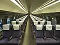 Intérieur de la classe standard d'un Shinkansen série 500 (Nozomi), 18 août 2005