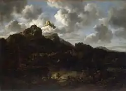 Paysage de montagne avec un moulin (c. 1677), musée de l'Ermitage.