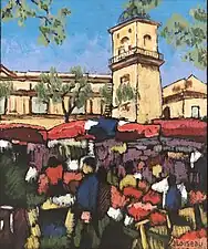 Le Marché aux Herbes (1996). (65&nbsp;×&nbsp;54&nbsp;cm)
