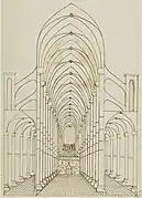 La cathédrale de Reims, sa nef et son jubé, aujourd'hui disparu.