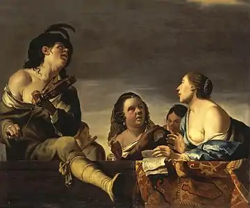 Joyeuse société avec un violoniste, 1640 Musée de l'Ermitage