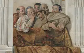 Dignitaires japonais de l'ambassade Keichō&nbsp;(ja) au Vatican, fresque de 1616 au Palais du Quirinal.