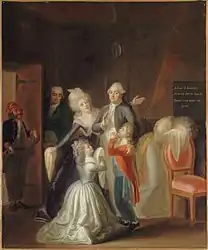 Les adieux de Louis XVI à sa famille, par Jean-Jacques Hauer.