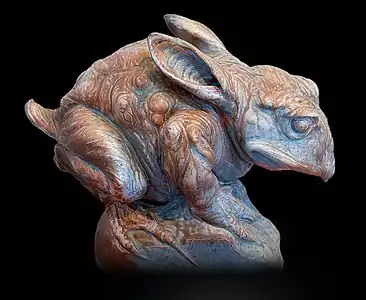 Jean Carriès, Grenouille à oreilles de lapin, vers 1891, grès émaillé, Paris, Petit Palais.