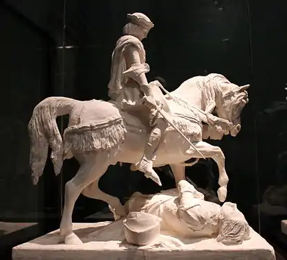 Jeanne d'Arc pleurant à la vue d'un Anglais blessé (1834), plâtre, musée de Grenoble.