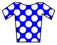 maillot bleu à pois blanc du leader du classement de la montagne