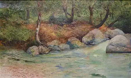 Joaquín Clausell, Paysage avec bois et rivière, 1er tiers du xxe siècle.
